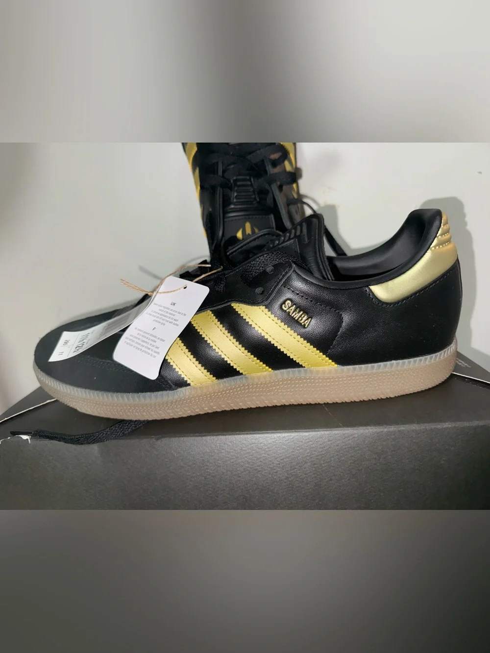 adidas Samba Black and Gold Men's Sneakers